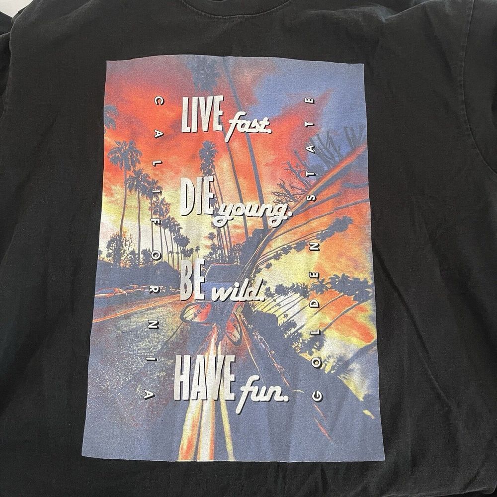 Shaka Wear Shirt Mens 2XL Black Oversized Y2K CA Summer‎ Graphic Streetwear Tee